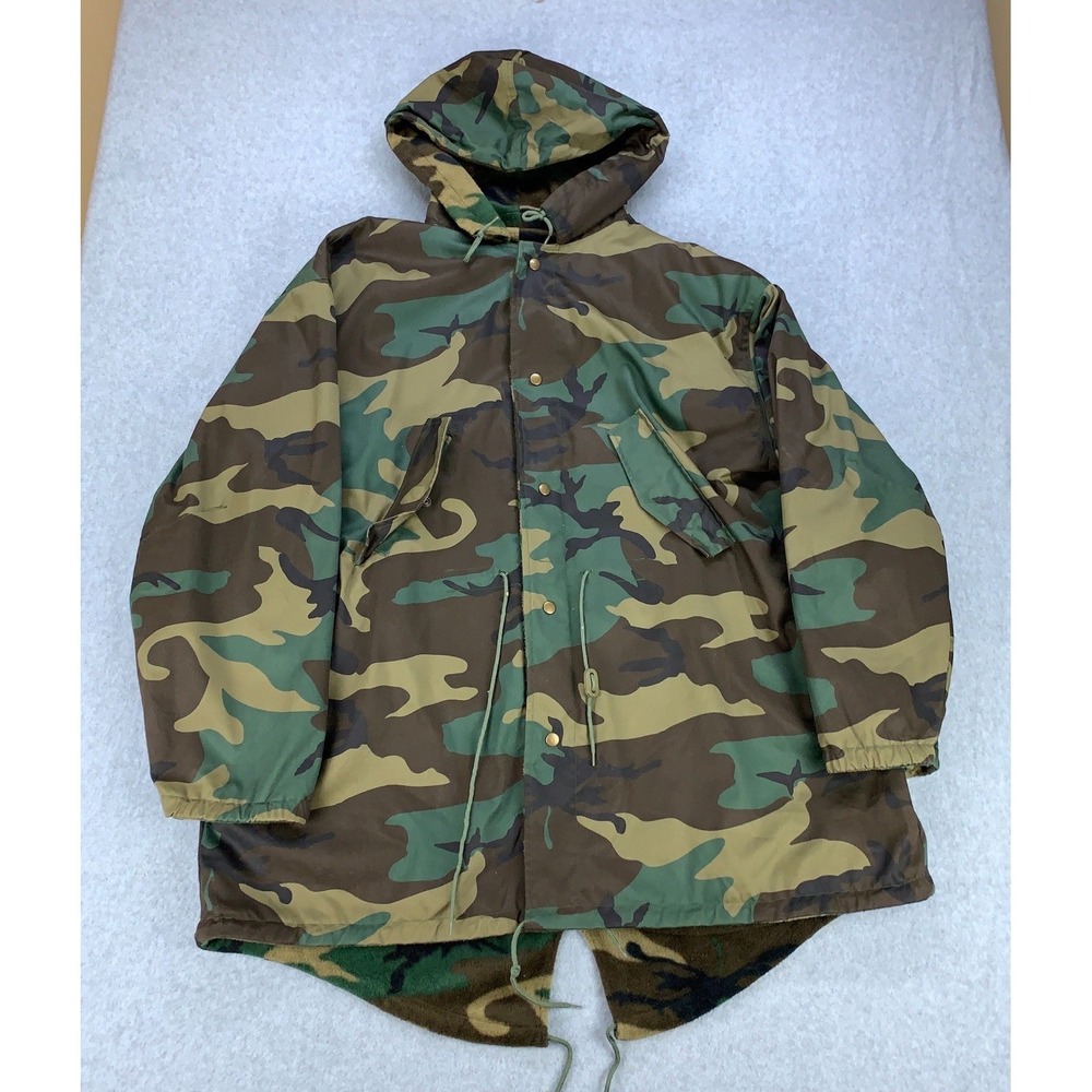 PJ Mark Fishtail Parka Mens 2XL Camouflage Fleece Lined Reversible Hooded Jacket